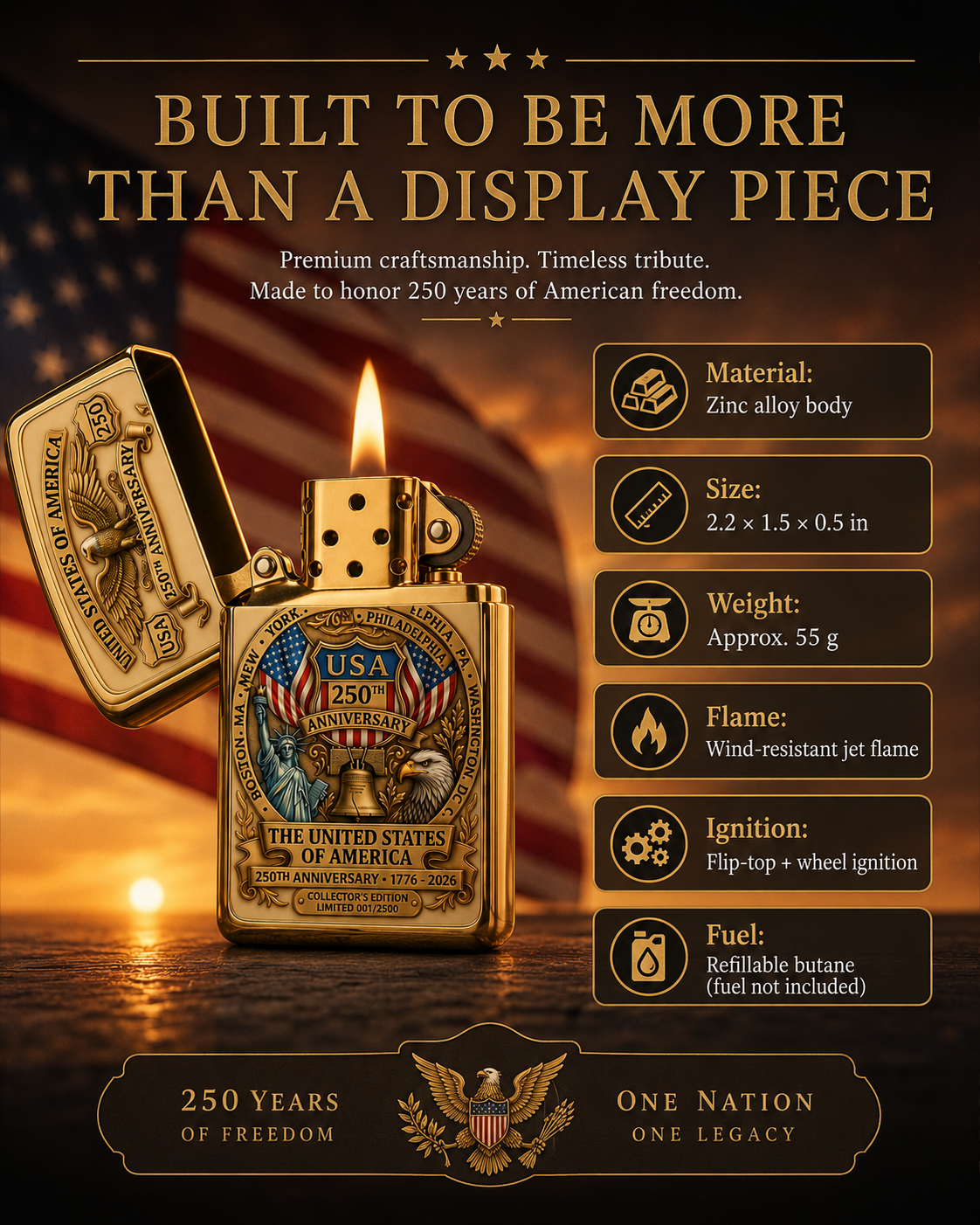 🔥Last 50% off special offer🎁USA 250th Anniversary Lighter(BUY 3 FREE SHIPPING)