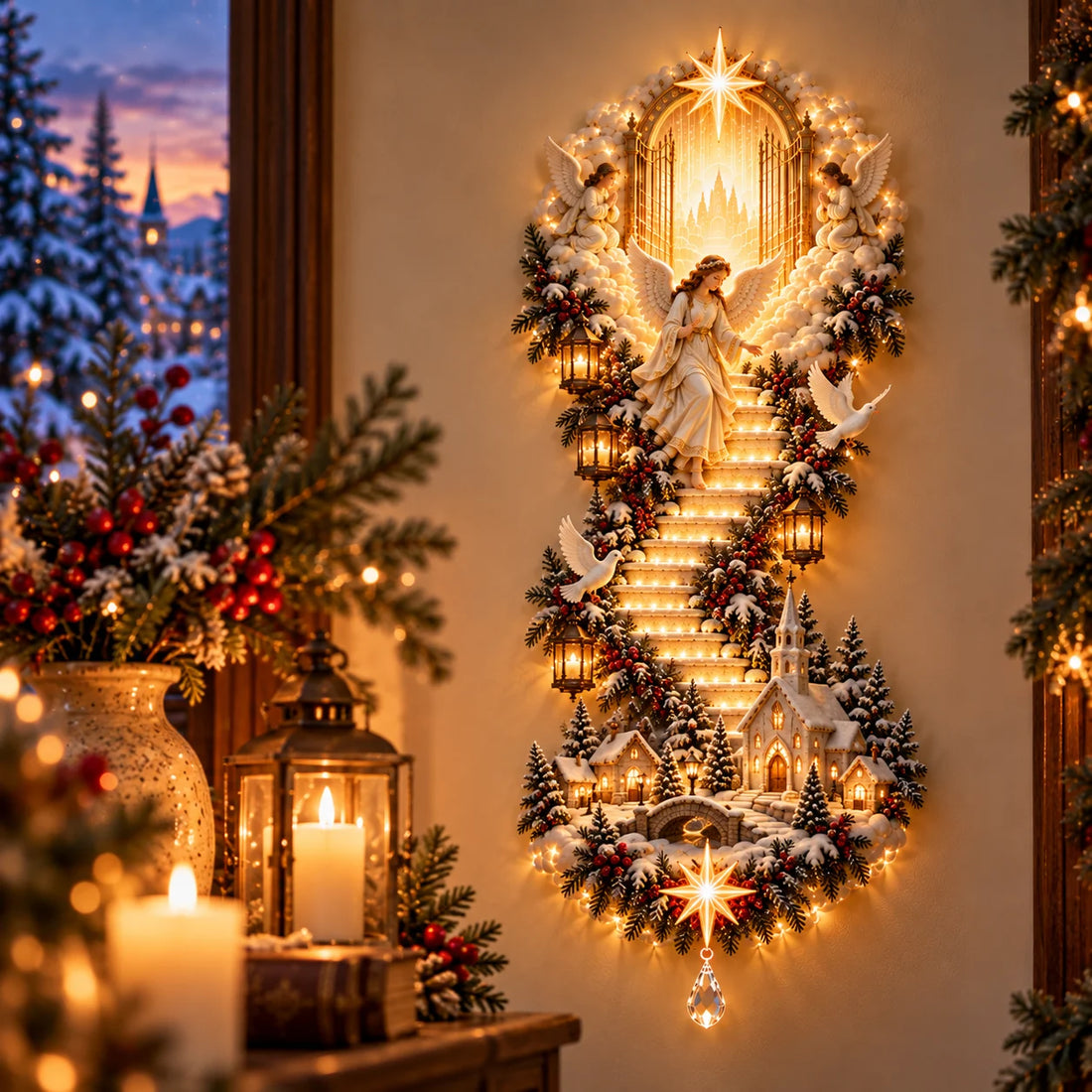 Jesus Light of Heaven Christmas Wall Hanging