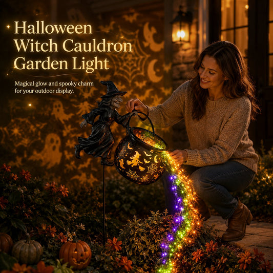 🔥Free shipping-Last Day 49% OFF🎃Halloween Witch Cauldron Garden Light