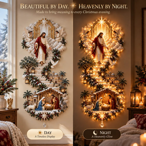 Jesus Light of Heaven Christmas Wall Hanging