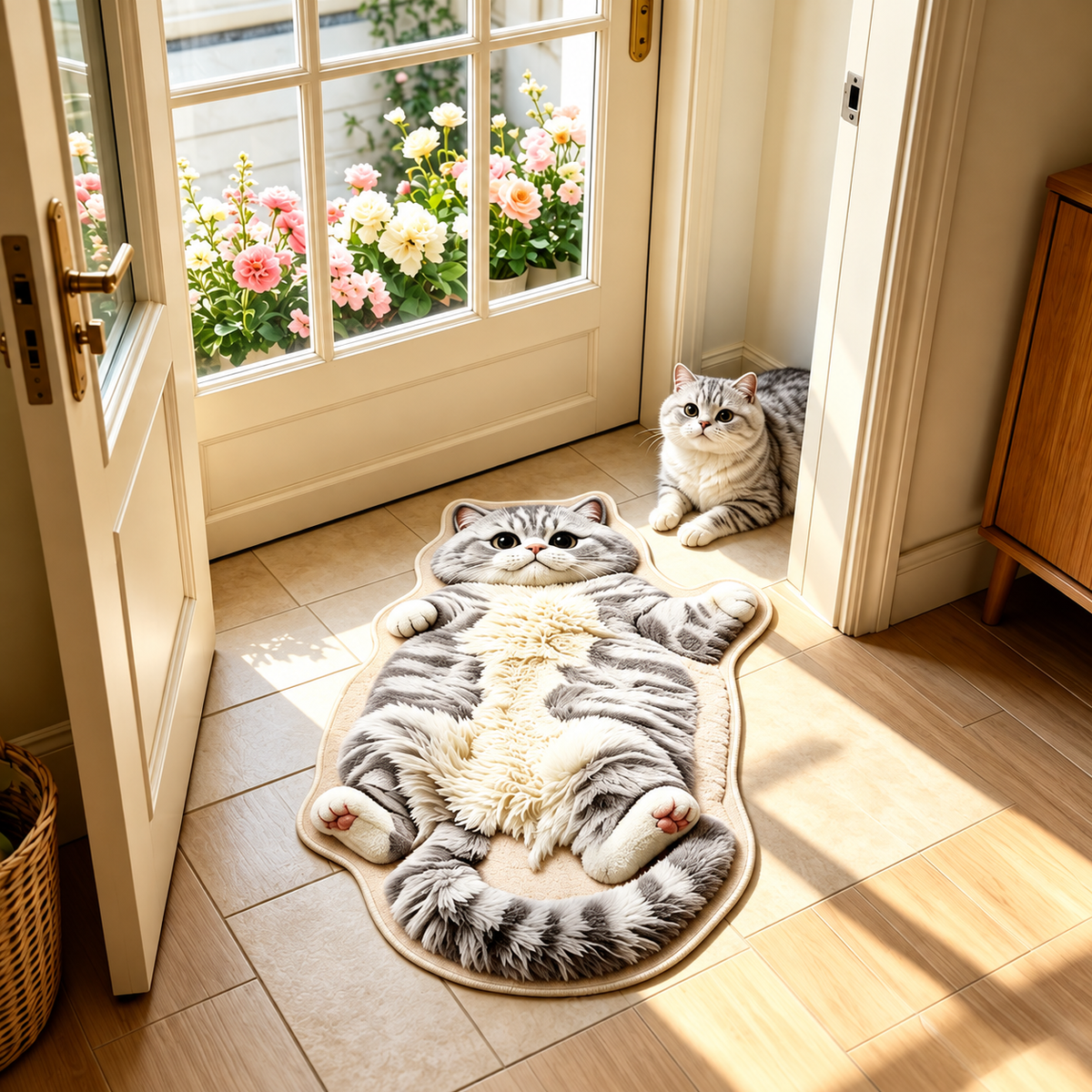 ✨Last Day 50% OFF✨Chubby Tabby Cat Shaped Rug 🐱🤎