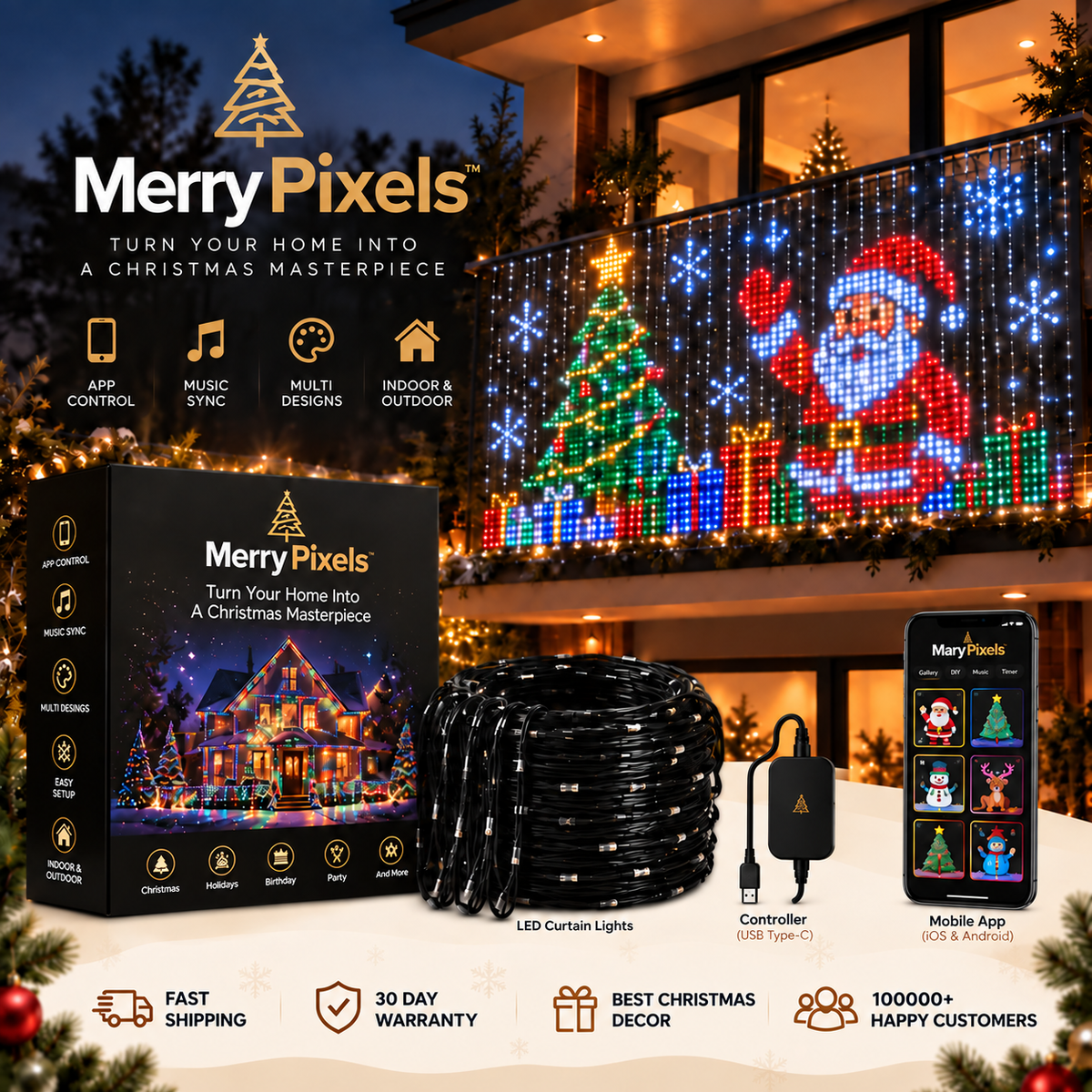 ✨Last Day 50% OFF✨ Smart Animated Christmas Lights