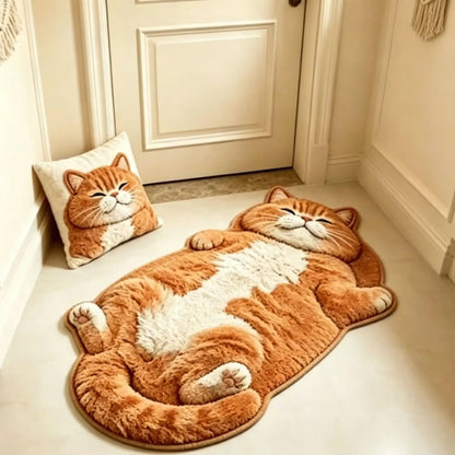✨Last Day 50% OFF✨Chubby Tabby Cat Shaped Rug 🐱🤎