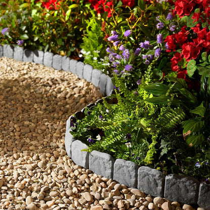 30% off today!-Interlocking Stone-Effect Garden Edging