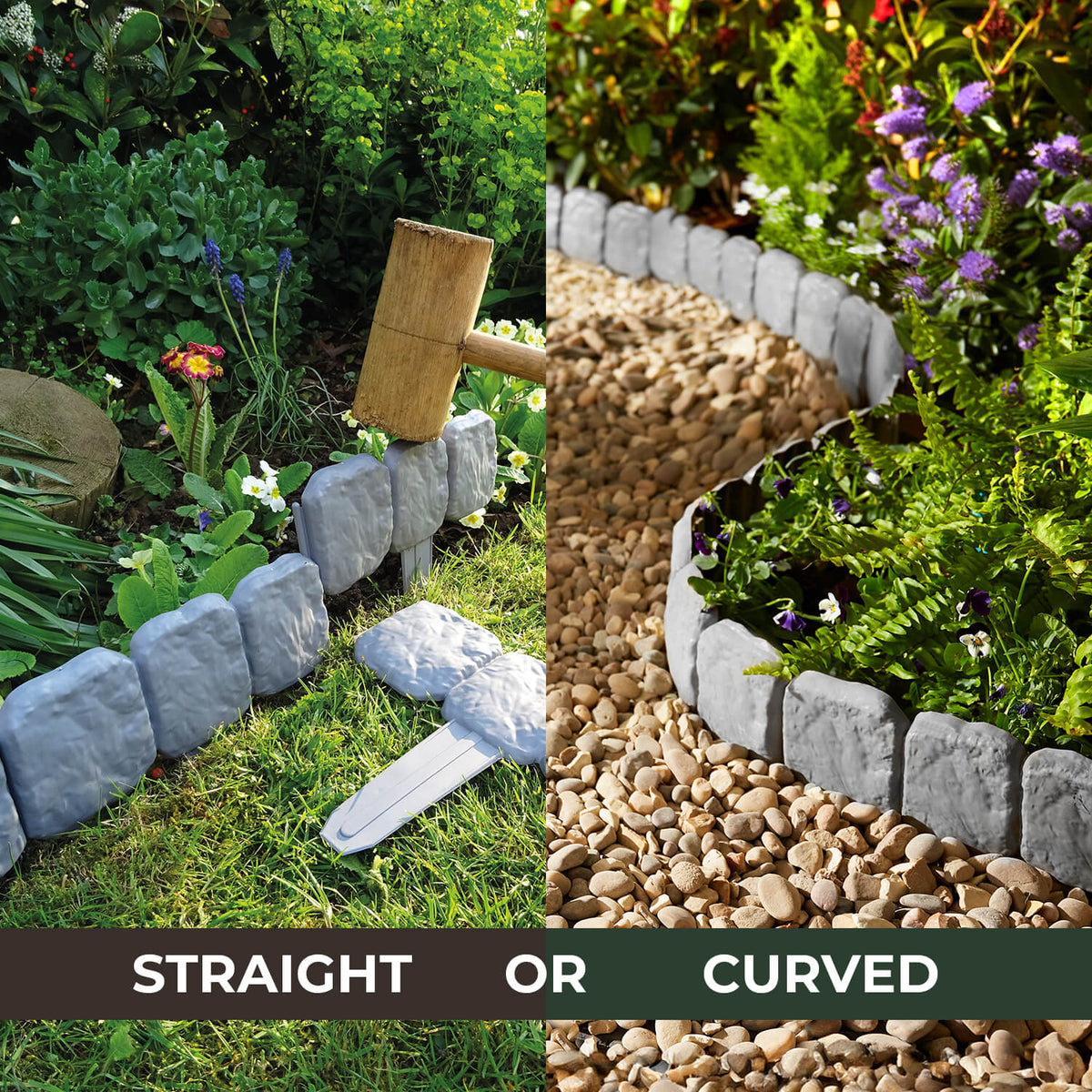30% off today!-Interlocking Stone-Effect Garden Edging