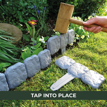 30% off today!-Interlocking Stone-Effect Garden Edging