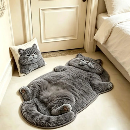 ✨Last Day 50% OFF✨Chubby Tabby Cat Shaped Rug 🐱🤎