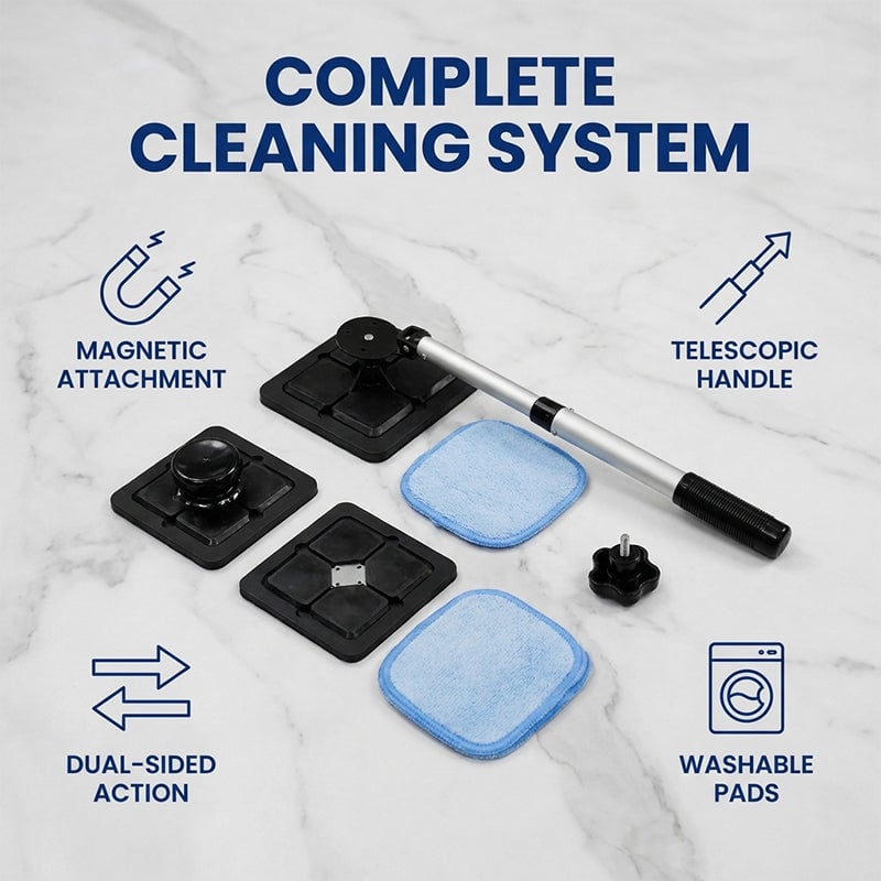 ✨Last Day 50% OFF✨Double Sided Magnetic Windshield Cleaning Kit
